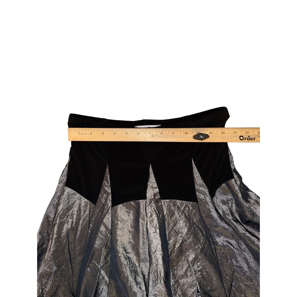 Joseph Ribkoff Bubble Hem Skirt Womens 8 Pewter Black Metallic Avant Garde - Picture 5 of 6